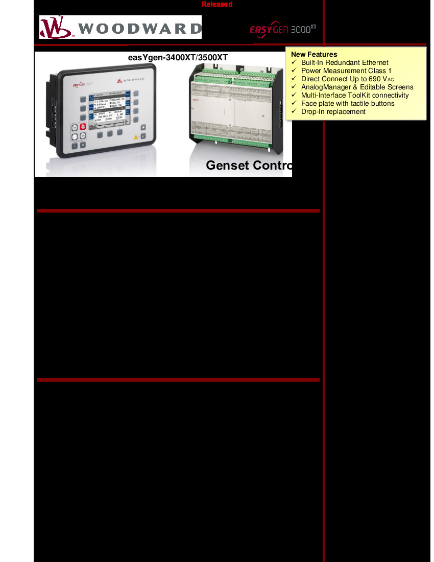 First Page Image of EasyGen-3500-1 Marine Woodward EasyGen 3400-3500 Series Manual.pdf